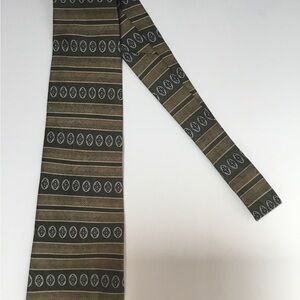 Van Heusen Olive and Navy Striped Medallion Tie